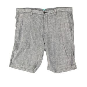 Tommy Bahama Shorts Mens 38 Navy White Striped Flat Front Lightweight Chino